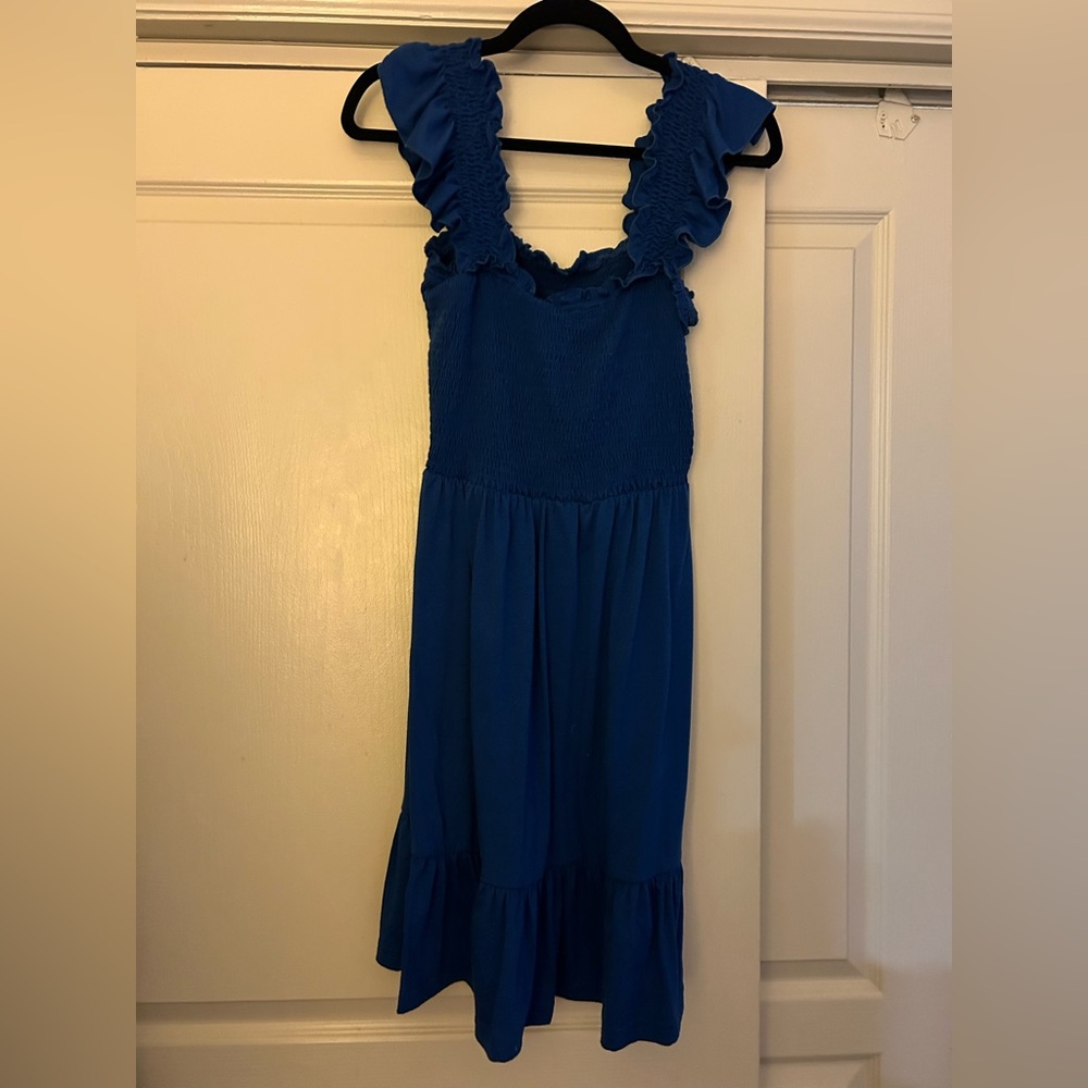Navy Ruched Summer Dress